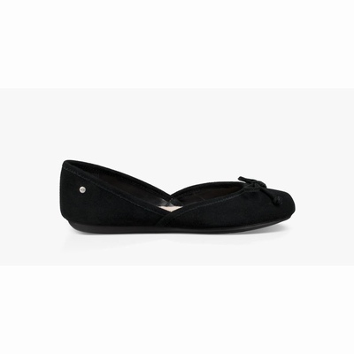 Sandálias UGG Lena Flats Mulher Pretas | PT-VOCZS